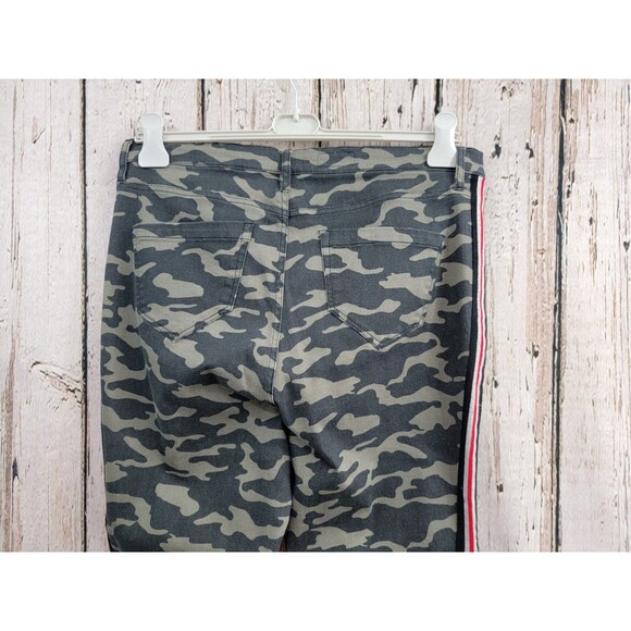 Artilier Nicole Miller 32 Camo Skinny Jeans Side Stripe Denim Stretch Ankle EUC - Picture 8 of 15